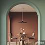 3_Hunter Moriso Matte Black and Modern Brass 1 Light Large Pendant more views