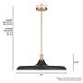 4_Hunter Moriso Matte Black and Modern Brass 1 Light Large Pendant more views