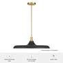 5_Hunter Moriso Matte Black and Modern Brass 1 Light Large Pendant more views