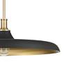 Hunter Moriso Matte Black and Modern Brass 1 Light Large Pendant