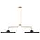 Hunter Moriso Matte Black and Modern Brass 2 Light Large Chandelier