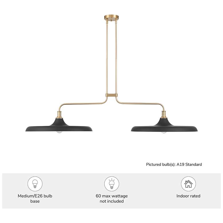 Image 5 Hunter Moriso Matte Black and Modern Brass 2 Light Large Chandelier more views