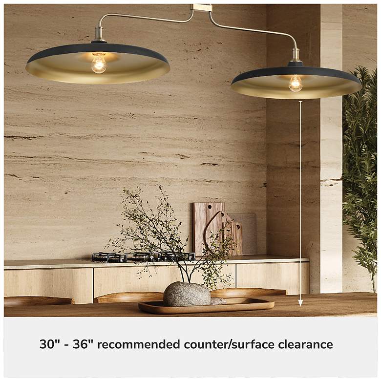 Image 7 Hunter Moriso Matte Black and Modern Brass 2 Light Large Chandelier more views