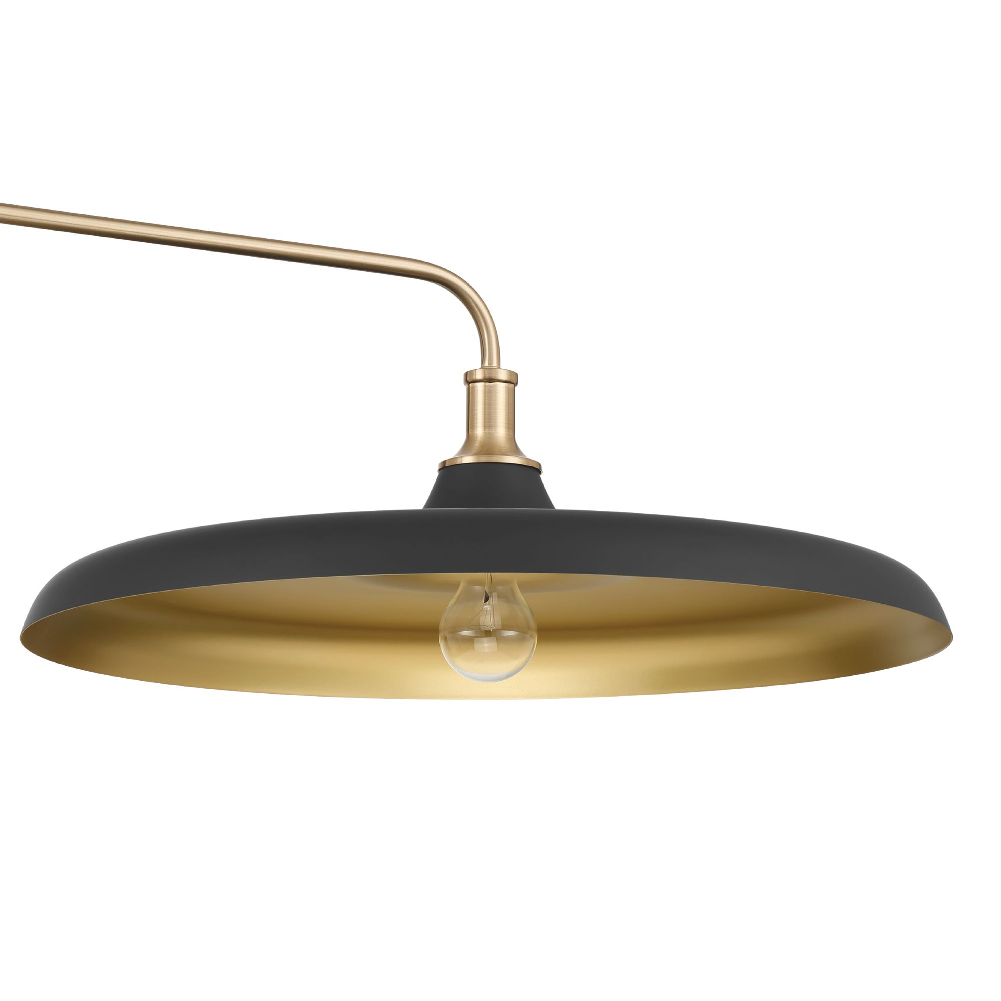 Hunter Moriso Matte Black and Modern Brass 2 Light Large Chandelier