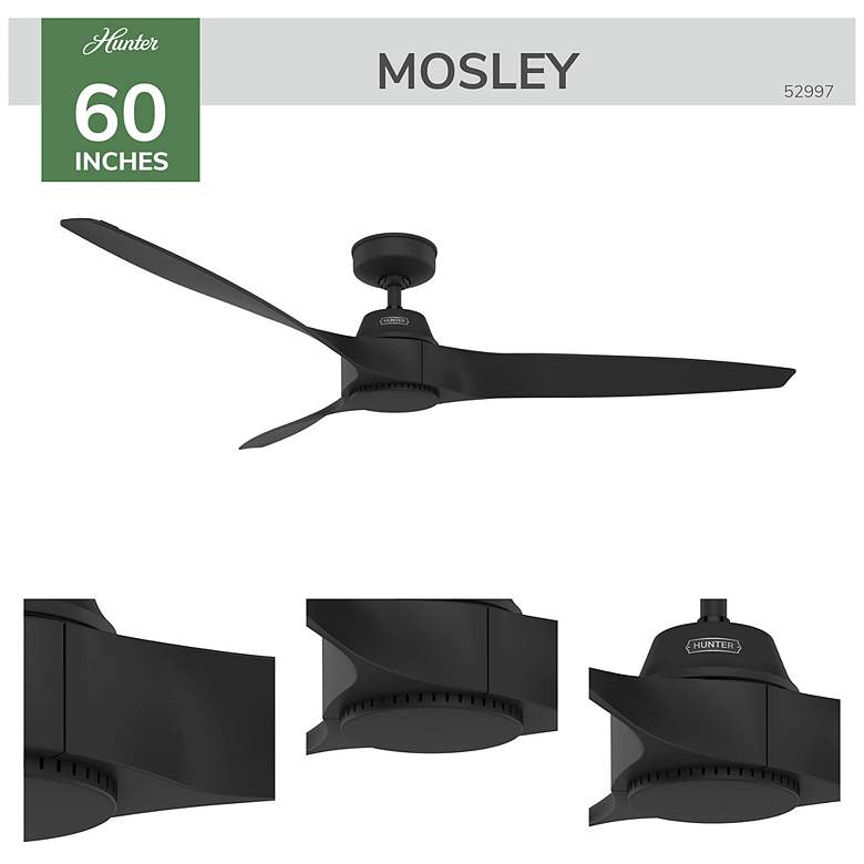 Image 6 Hunter Mosley 60 in Matte Black ENERGY STAR Outdoor Fan more views
