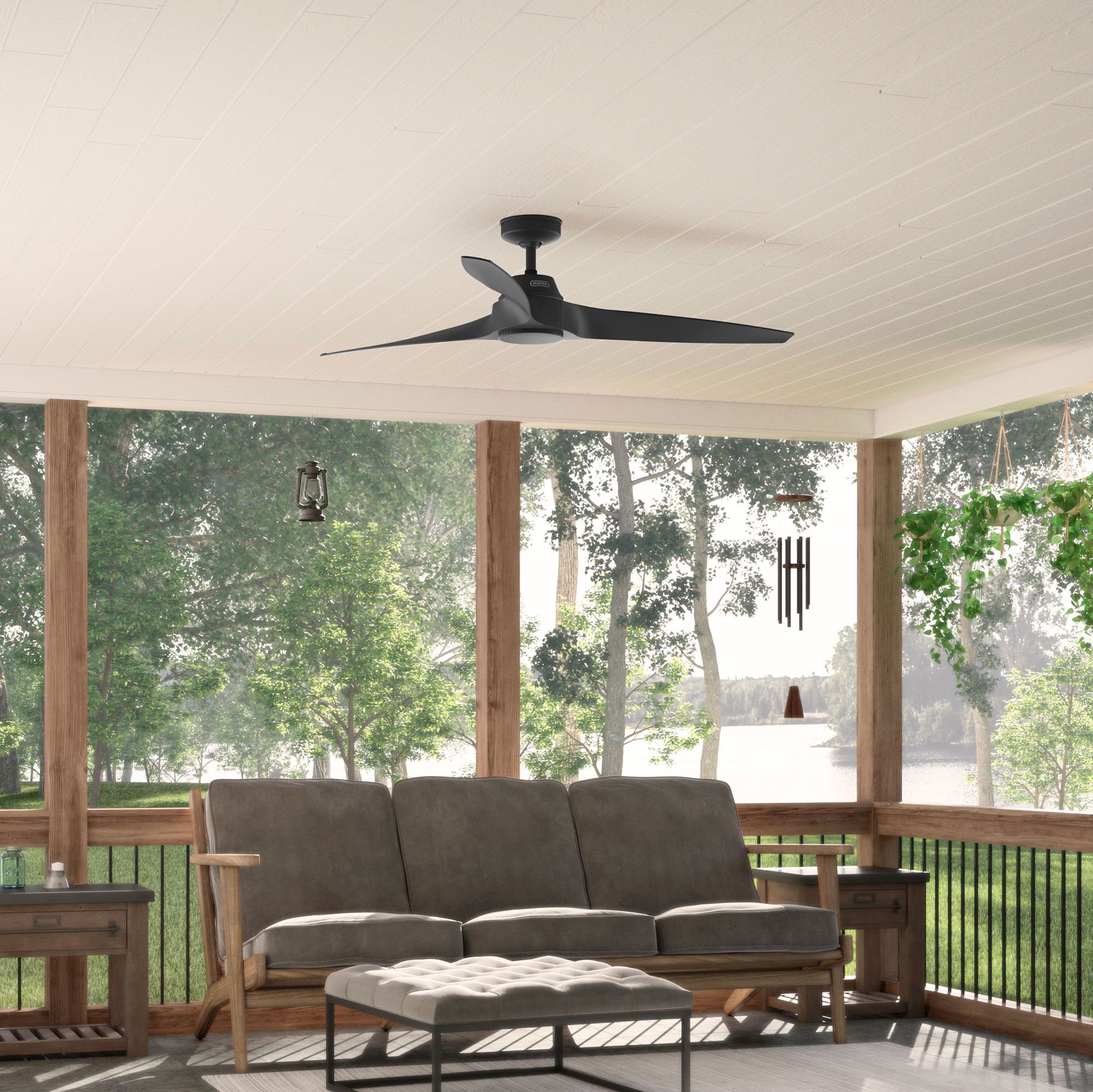Hunter Mosley 60 in Matte Black ENERGY STAR Outdoor Fan
