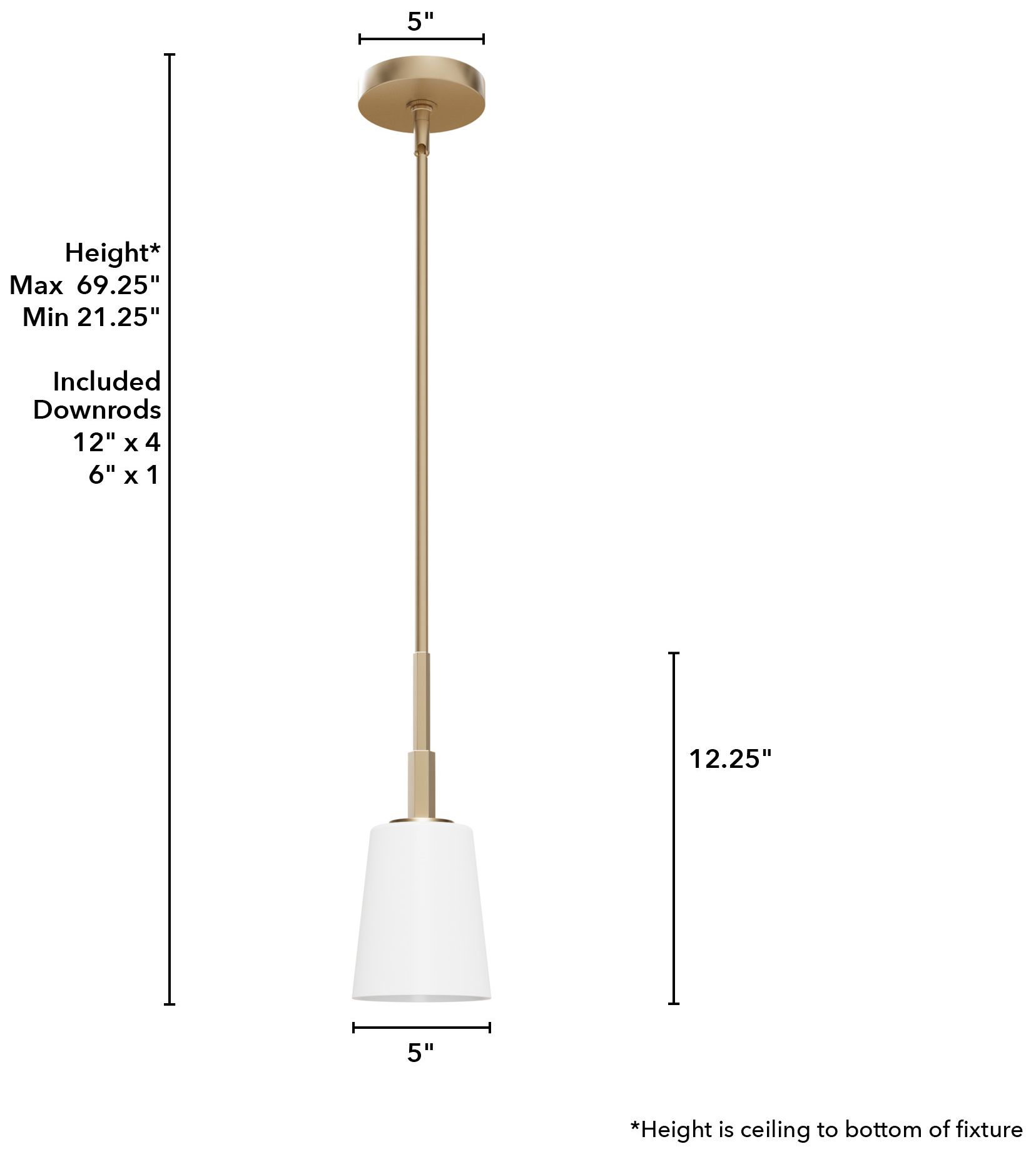 Image 5 Hunter Nolita Alturas Gold with Cased White Glass 1 Light Pendant more views