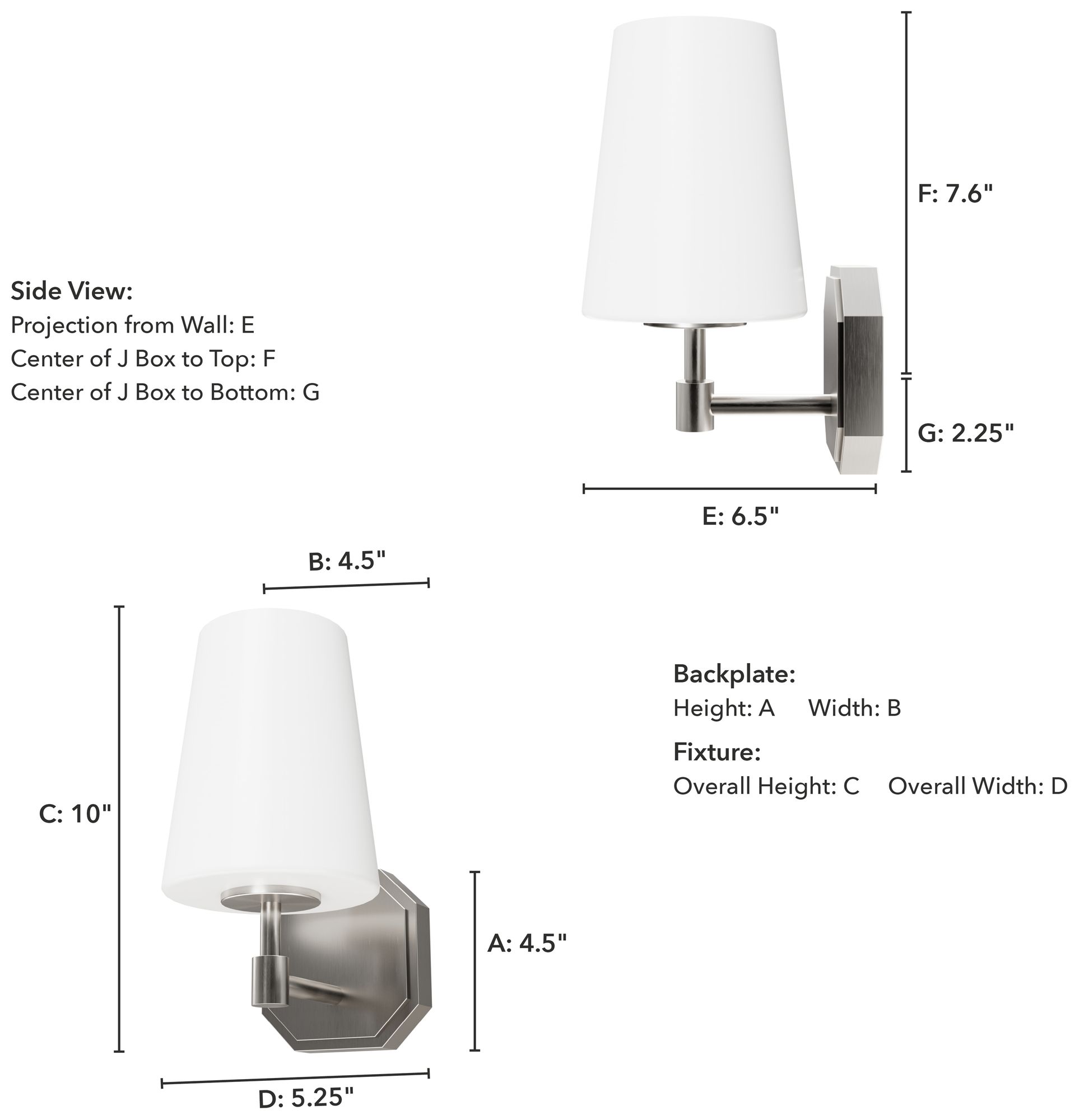Image 3 Hunter Nolita Brushed Nickel with Cased White Glass 1 Light Sconce more views