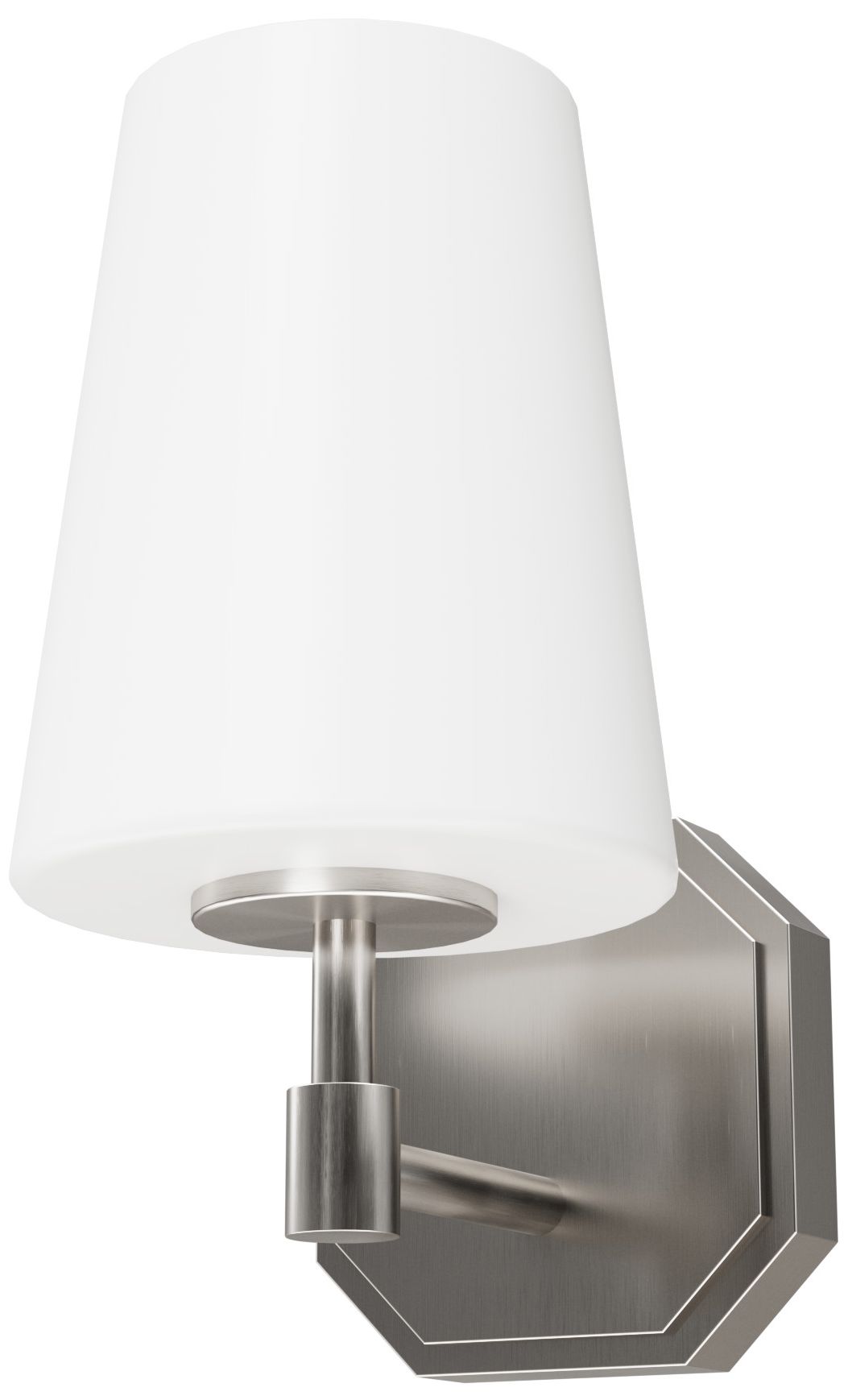 Image 4 Hunter Nolita Brushed Nickel with Cased White Glass 1 Light Sconce more views
