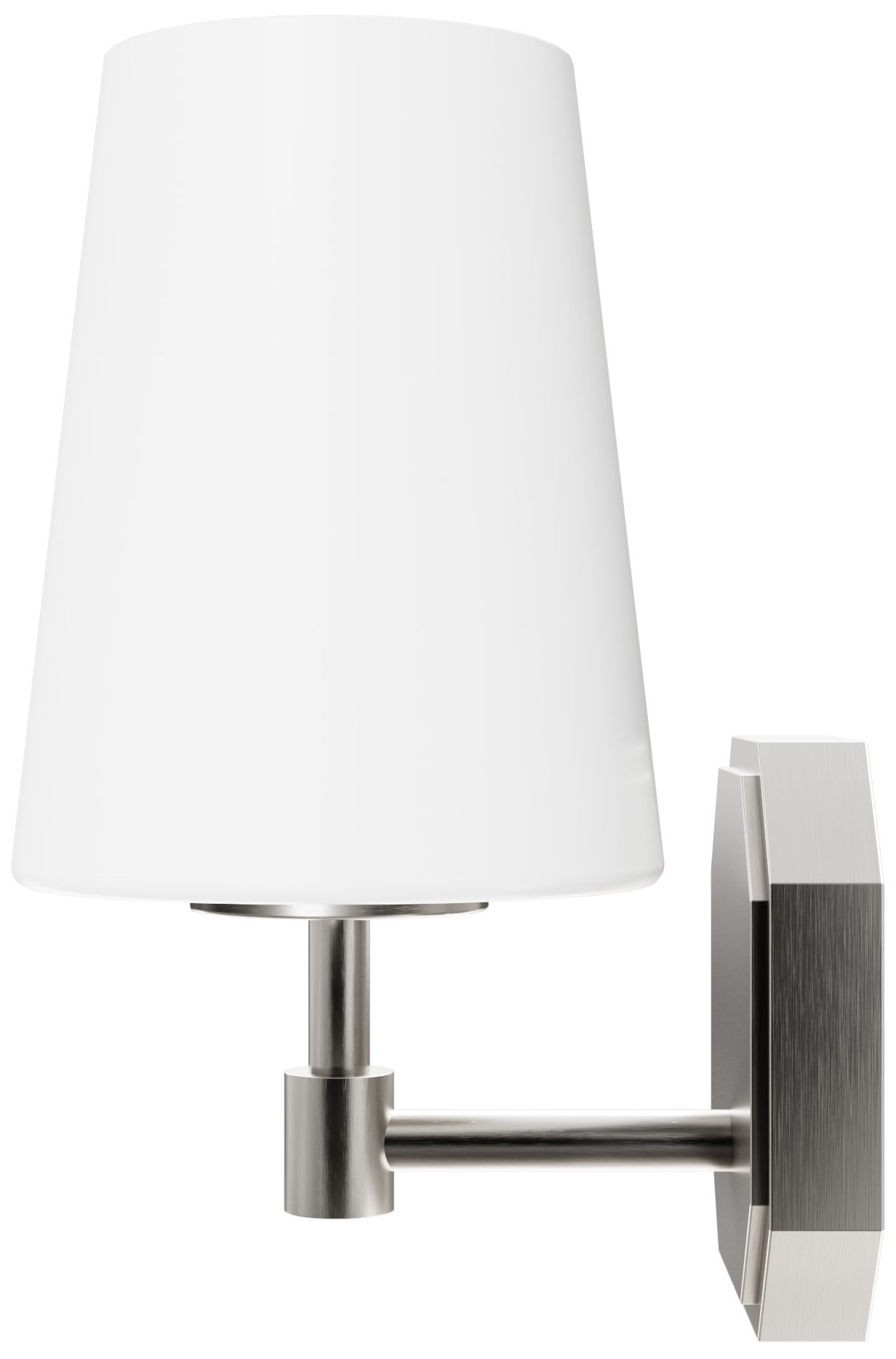 Image 6 Hunter Nolita Brushed Nickel with Cased White Glass 1 Light Sconce more views