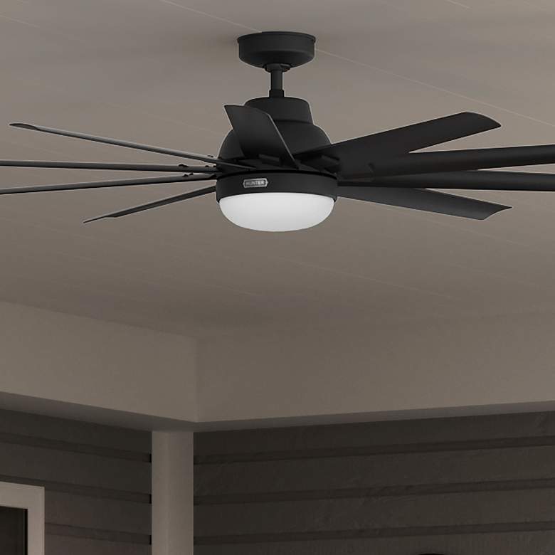 Image 1 Hunter Overton LED 60 in Matte Black ENERGY STAR Outdoor Fan