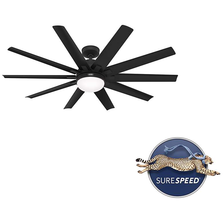 Image 3 Hunter Overton LED 60 in Matte Black ENERGY STAR Outdoor Fan more views