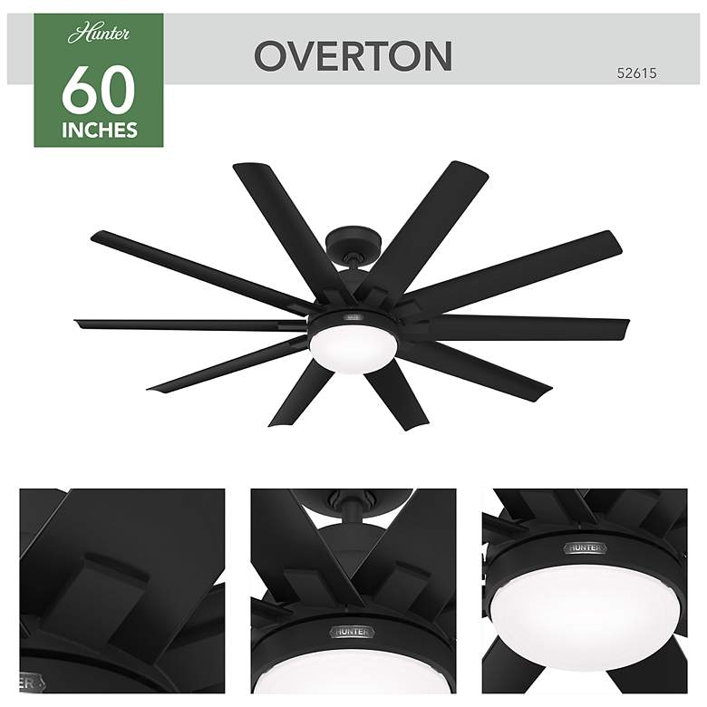 Image 6 Hunter Overton LED 60 in Matte Black ENERGY STAR Outdoor Fan more views