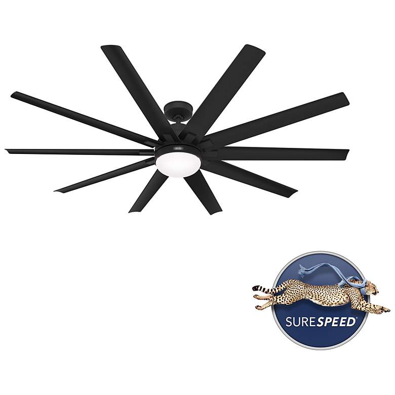 Image 3 Hunter Overton LED 72 in Matte Black ENERGY STAR Outdoor Fan more views