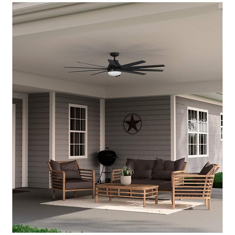 Image 5 Hunter Overton LED 72 in Matte Black ENERGY STAR Outdoor Fan more views