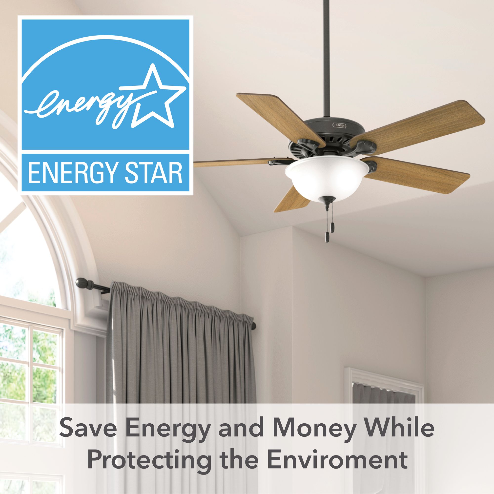 Hunter Pro's Best LED 52 in Noble Bronze ENERGY STAR Indoor Fan