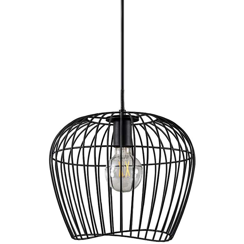 Image 2 Hunter Redding Matte Black 1 Light Medium Pendant Ceiling Light Fixture