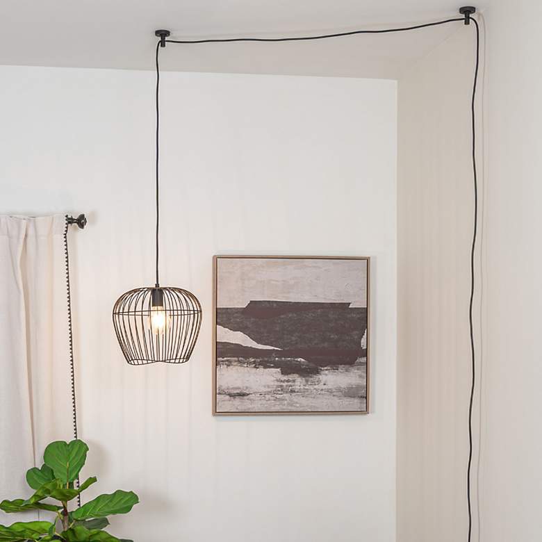 Image 3 Hunter Redding Matte Black 1 Light Medium Pendant Ceiling Light Fixture more views