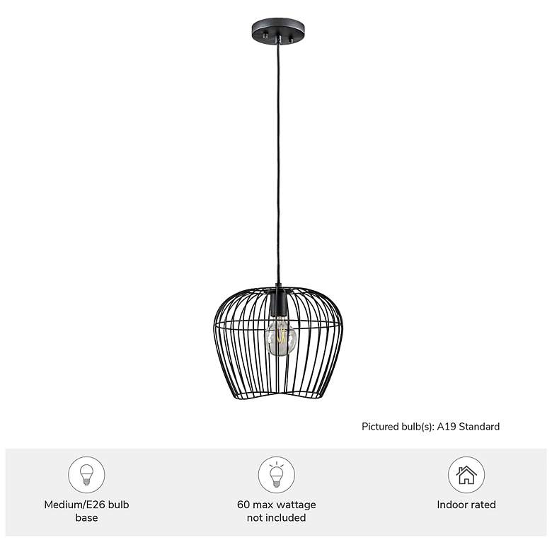 Image 7 Hunter Redding Matte Black 1 Light Medium Pendant Ceiling Light Fixture more views