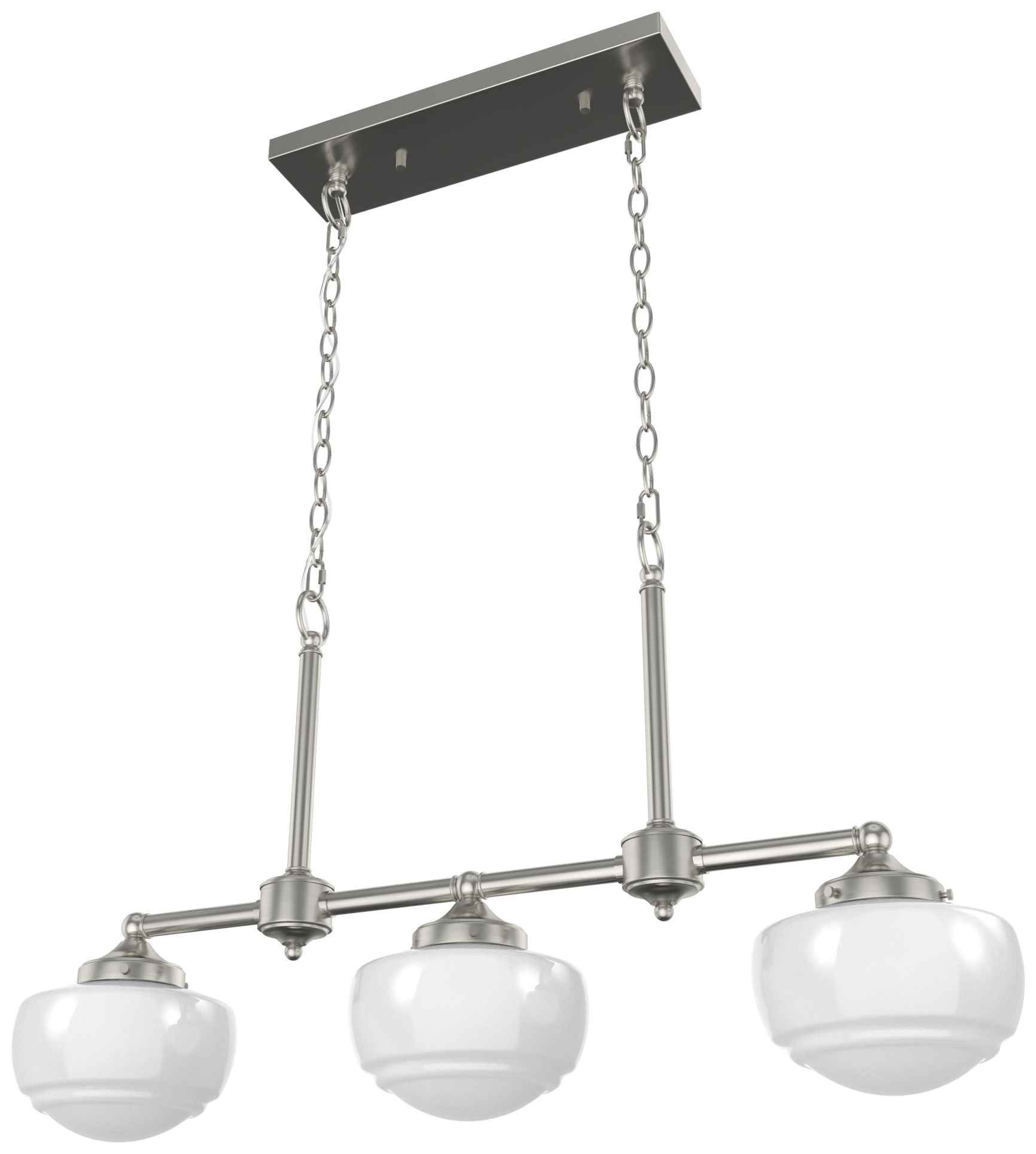 Image 4 Hunter Saddle Creek Brushed Nickel 3 Light Chandelier Ceiling Light Fixture more views