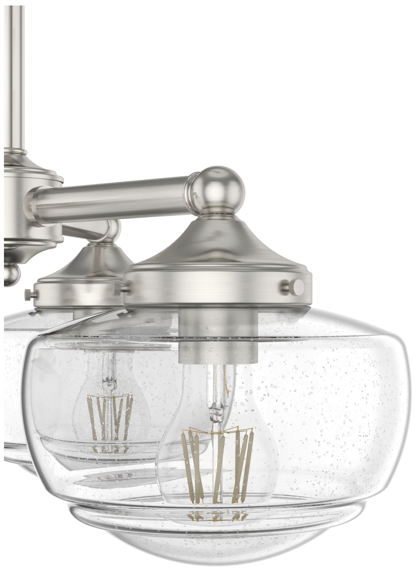 Image 3 Hunter Saddle Creek Brushed Nickel with Seeded Glass 3 Light Chandelier more views