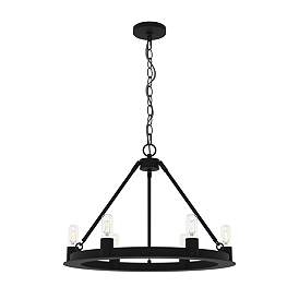 Image1 of Hunter Saddlewood Natural Iron 6 Light Chandelier
