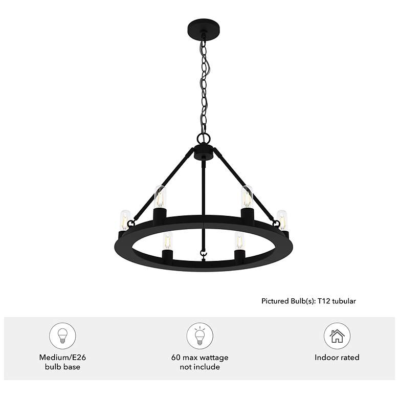 Image 6 Hunter Saddlewood Natural Iron 6 Light Chandelier more views