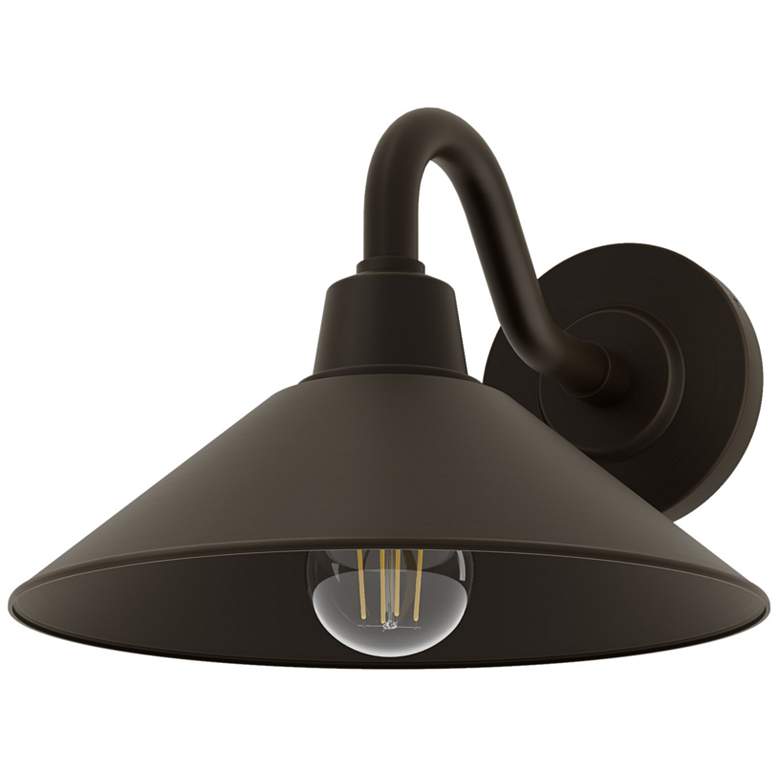 Image 1 Hunter Skyflow Matte Bronze Outdoor WeatherMax Small Wall Light