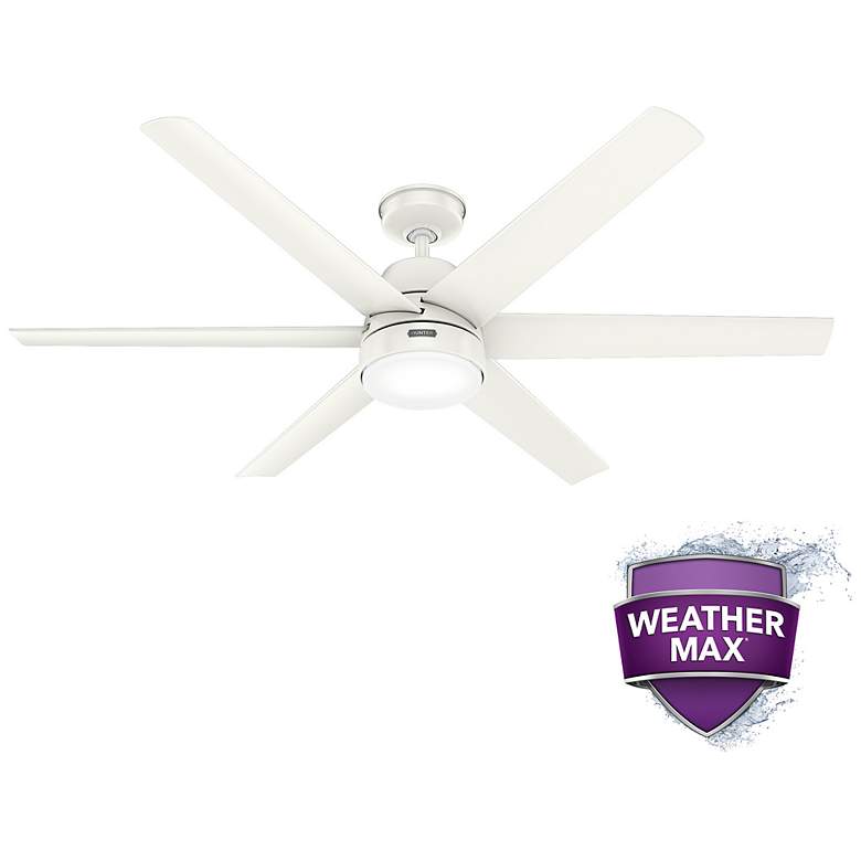 Image 3 Hunter Skysail LED 60 in Fresh White ENERGY STAR WeatherMax Outdoor Fan more views