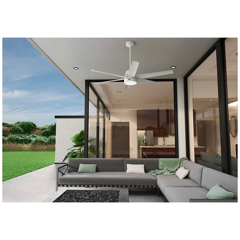 Image 5 Hunter Skysail LED 60 in Fresh White ENERGY STAR WeatherMax Outdoor Fan more views