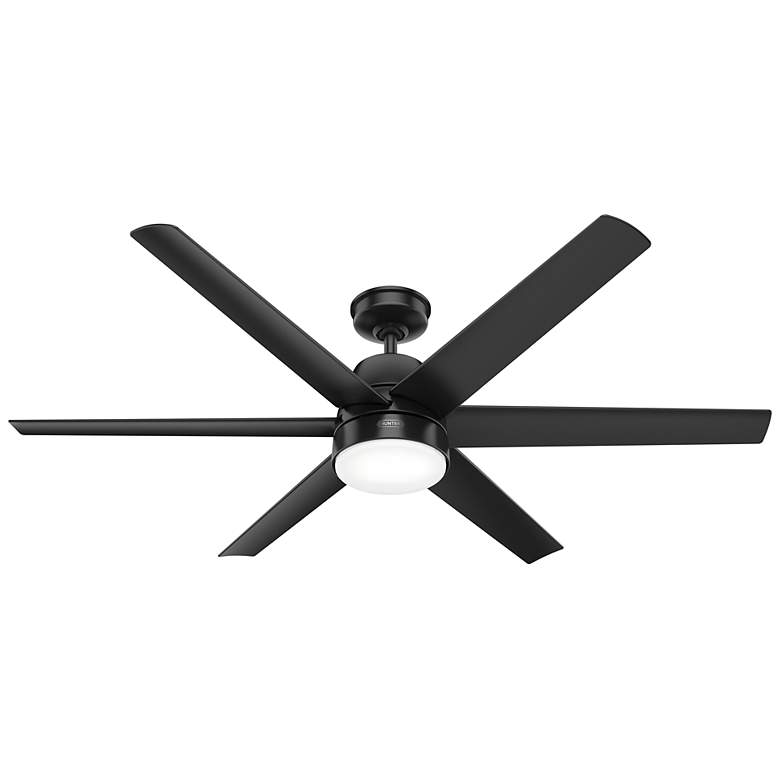 Image 2 Hunter Skysail LED 60 in Matte Black ENERGY STAR WeatherMax Outdoor Fan