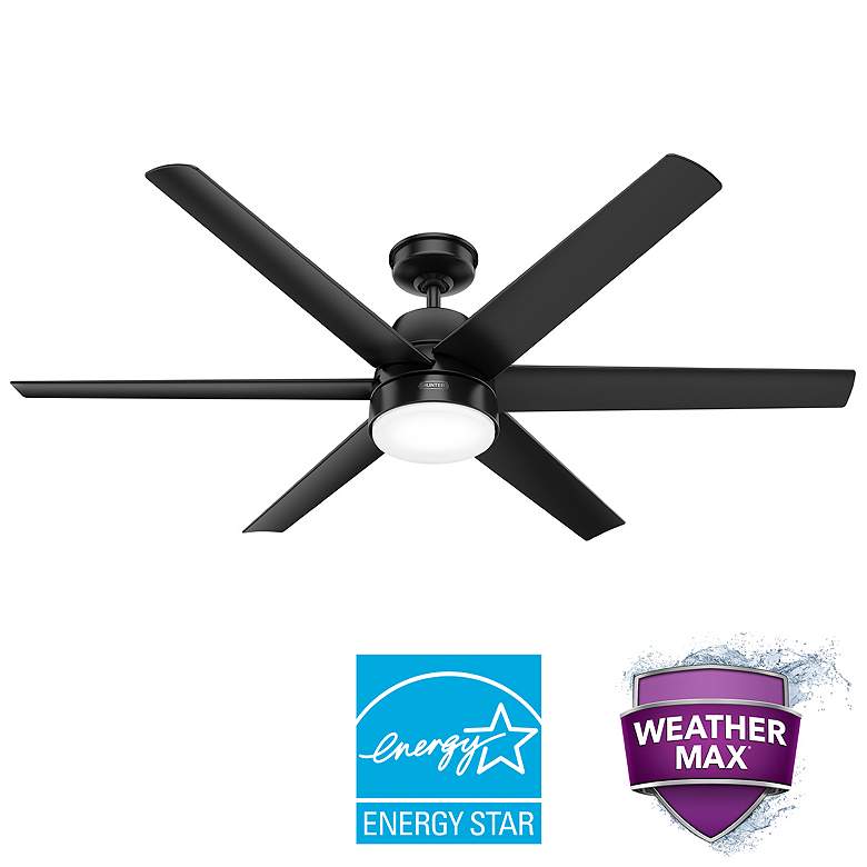 Image 3 Hunter Skysail LED 60 in Matte Black ENERGY STAR WeatherMax Outdoor Fan more views