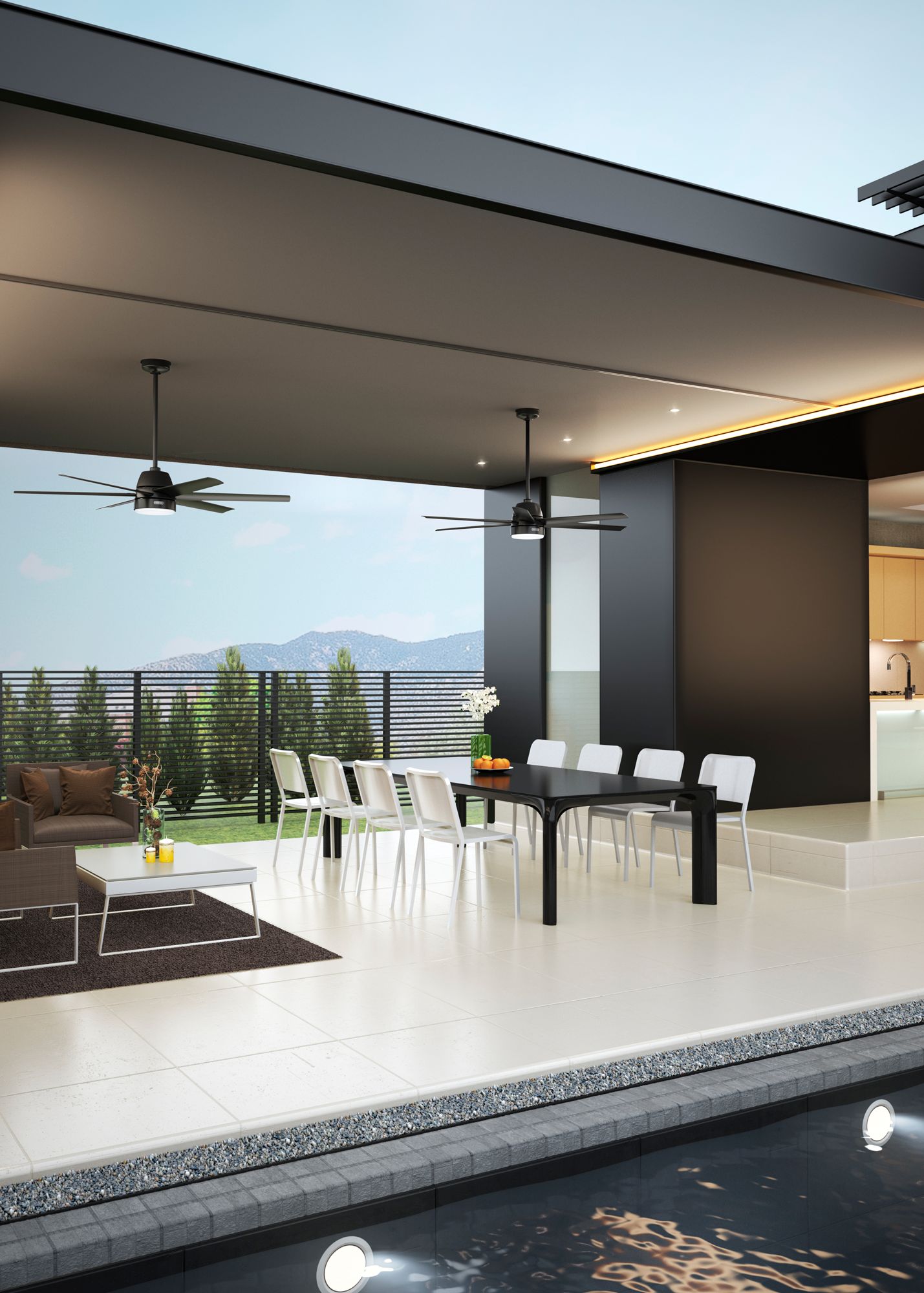 Hunter Skysail LED 60 in Matte Black ENERGY STAR WeatherMax Outdoor Fan