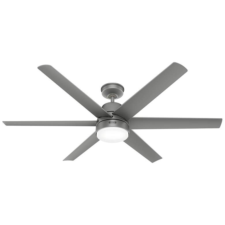 Image 2 Hunter Skysail LED 60 in Matte Silver ENERGY STAR WeatherMax Outdoor Fan