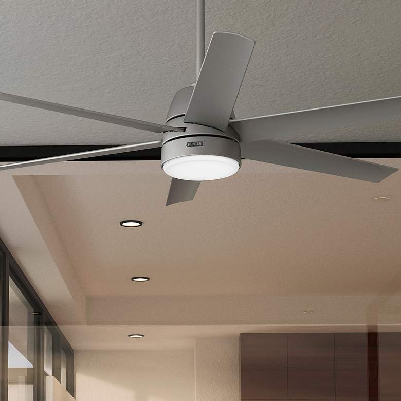 Image 1 Hunter Skysail LED 60 in Matte Silver ENERGY STAR WeatherMax Outdoor Fan