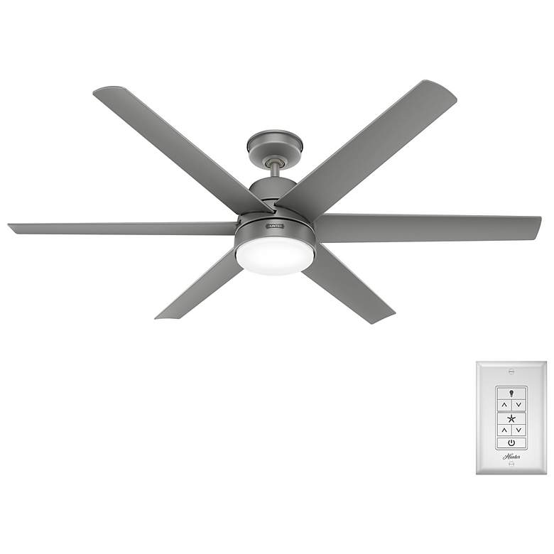 Image 4 Hunter Skysail LED 60 in Matte Silver ENERGY STAR WeatherMax Outdoor Fan more views