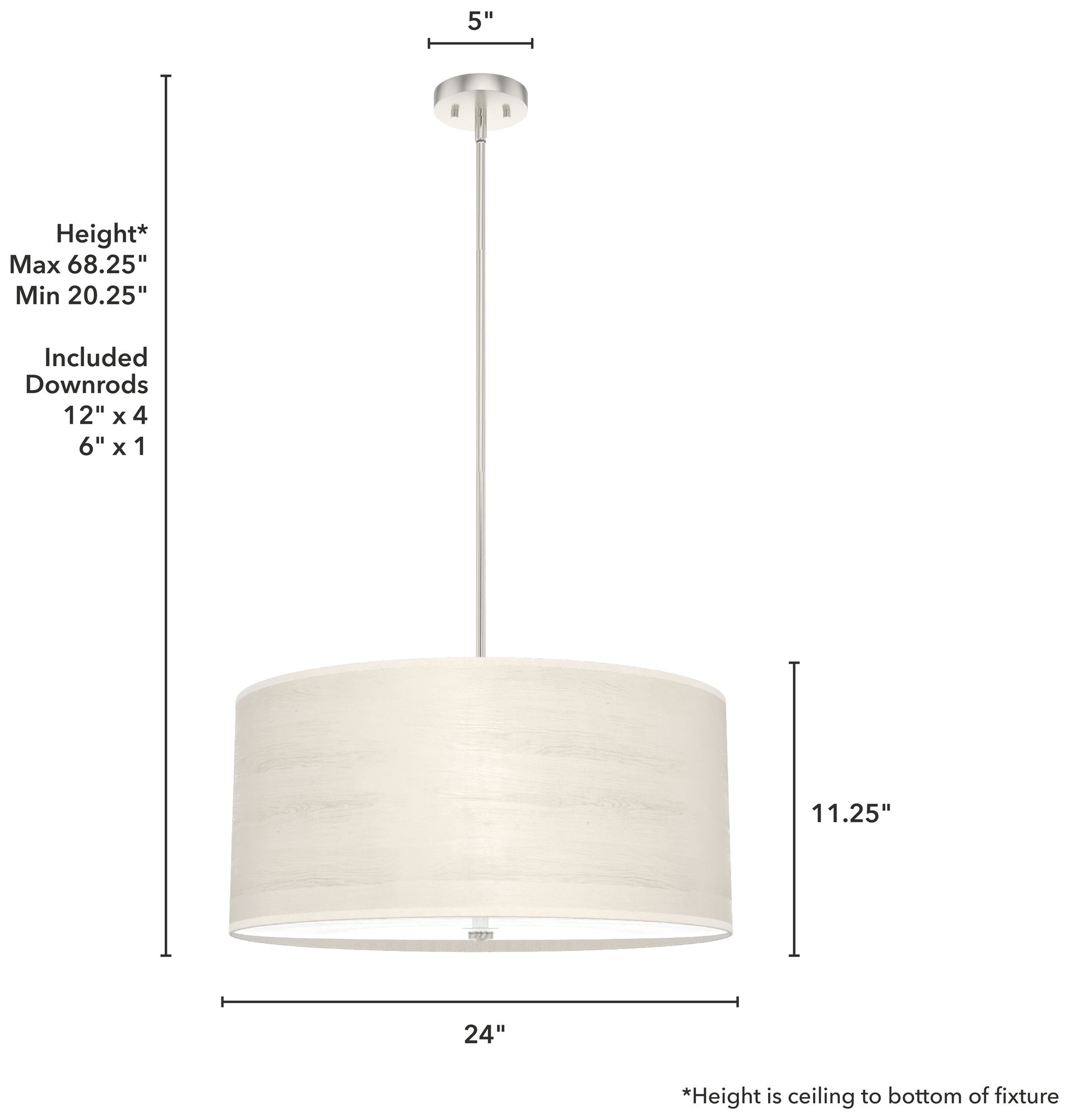 Image 5 Hunter Solhaven Bleached Alder and Brushed Nickel 4 Light Pendant more views