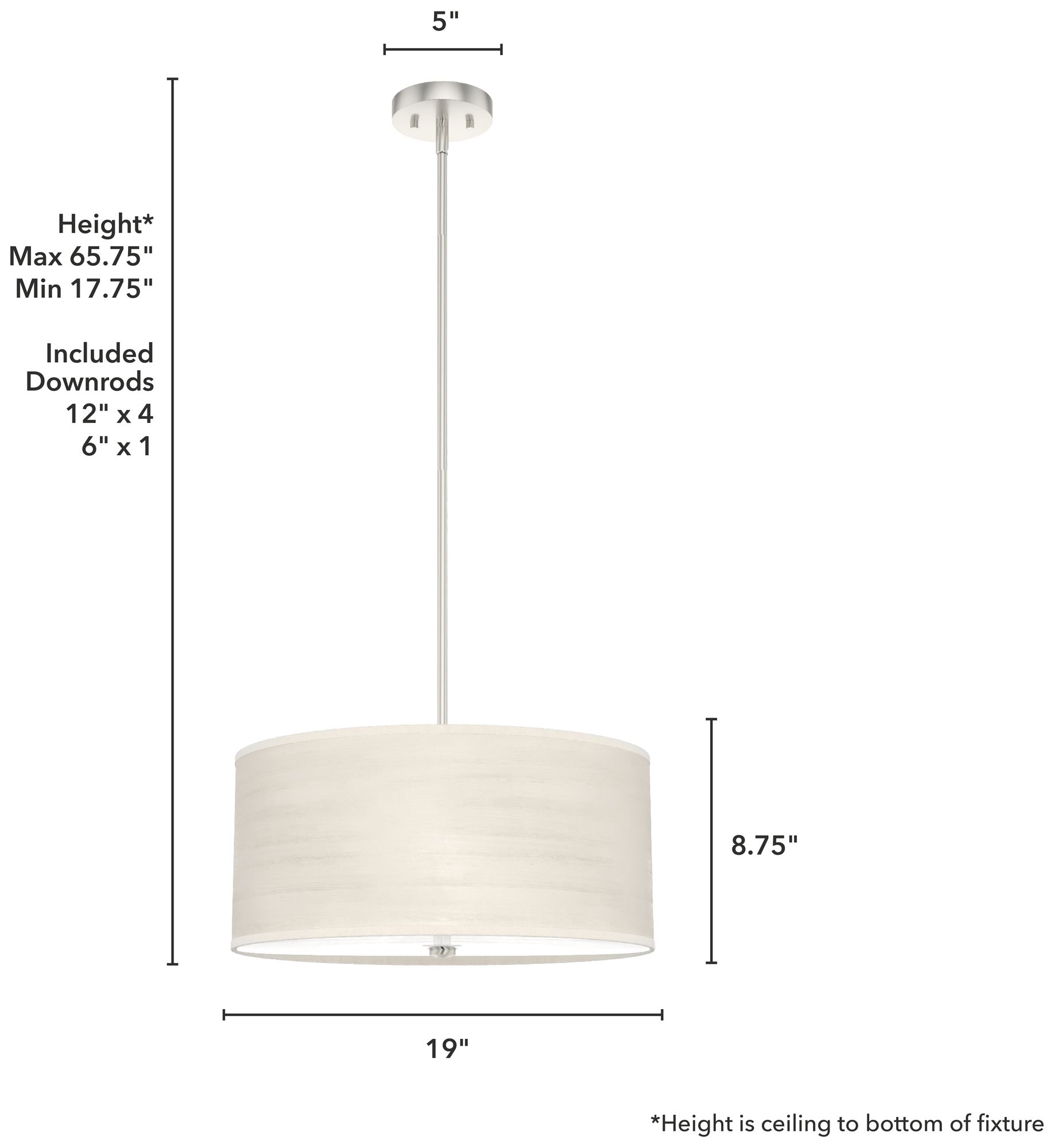 Image 5 Hunter Solhaven Brushed Nickel 3 Light Pendant more views