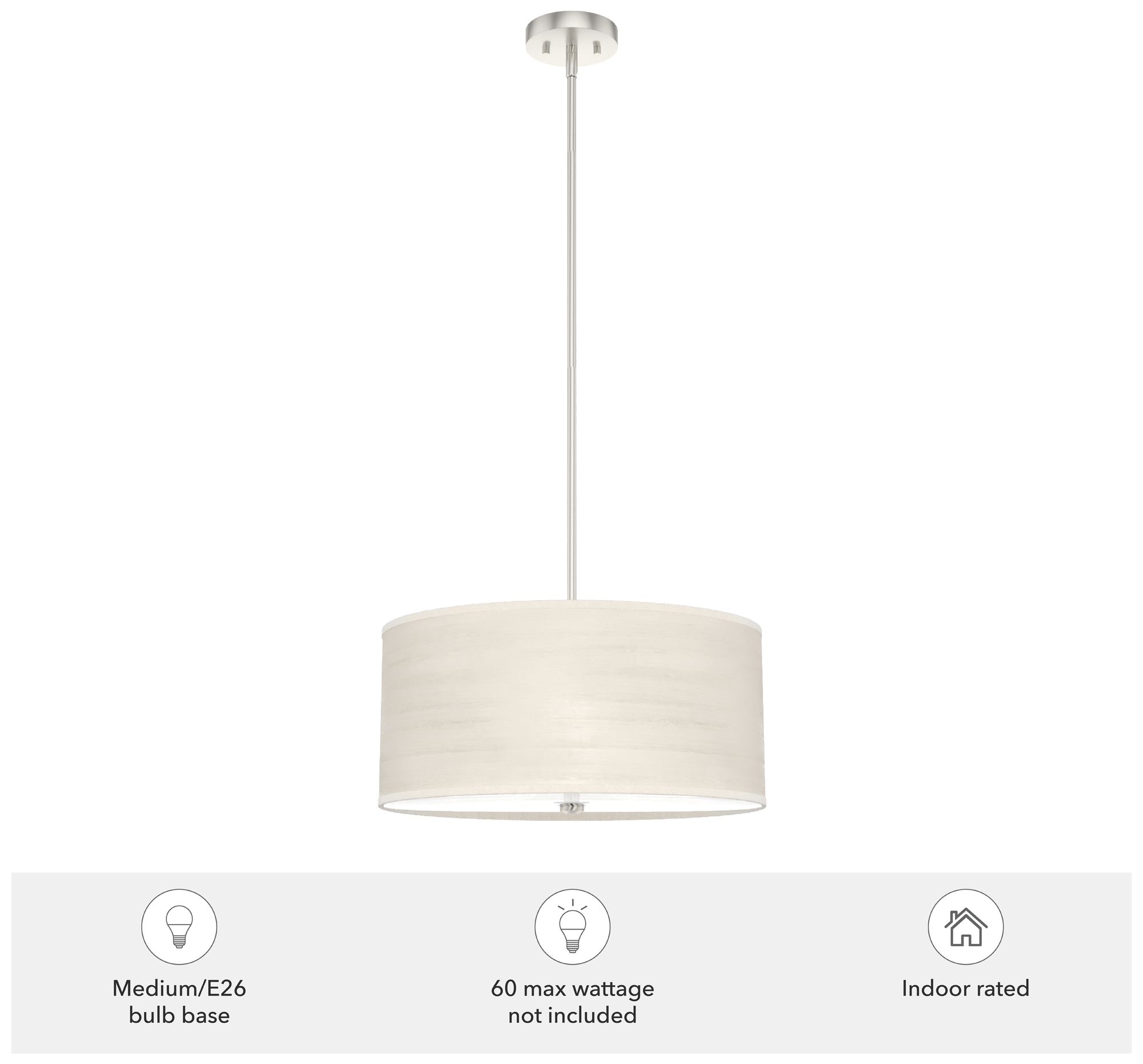 Image 6 Hunter Solhaven Brushed Nickel 3 Light Pendant more views