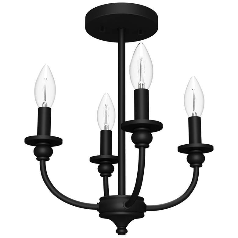 Image 1 Hunter Southcrest Matte Black 4 Light Flush Mount Ceiling Light Fixture