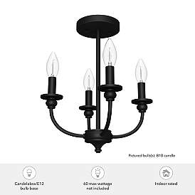 Image5 of Hunter Southcrest Matte Black 4 Light Flush Mount Ceiling Light Fixture more views