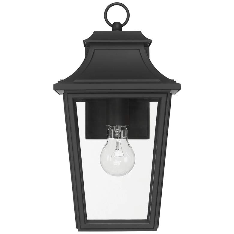Image 1 Hunter Spring Cove Matte Black Outdoor 1 Light Medium 15 Inch Wall Light