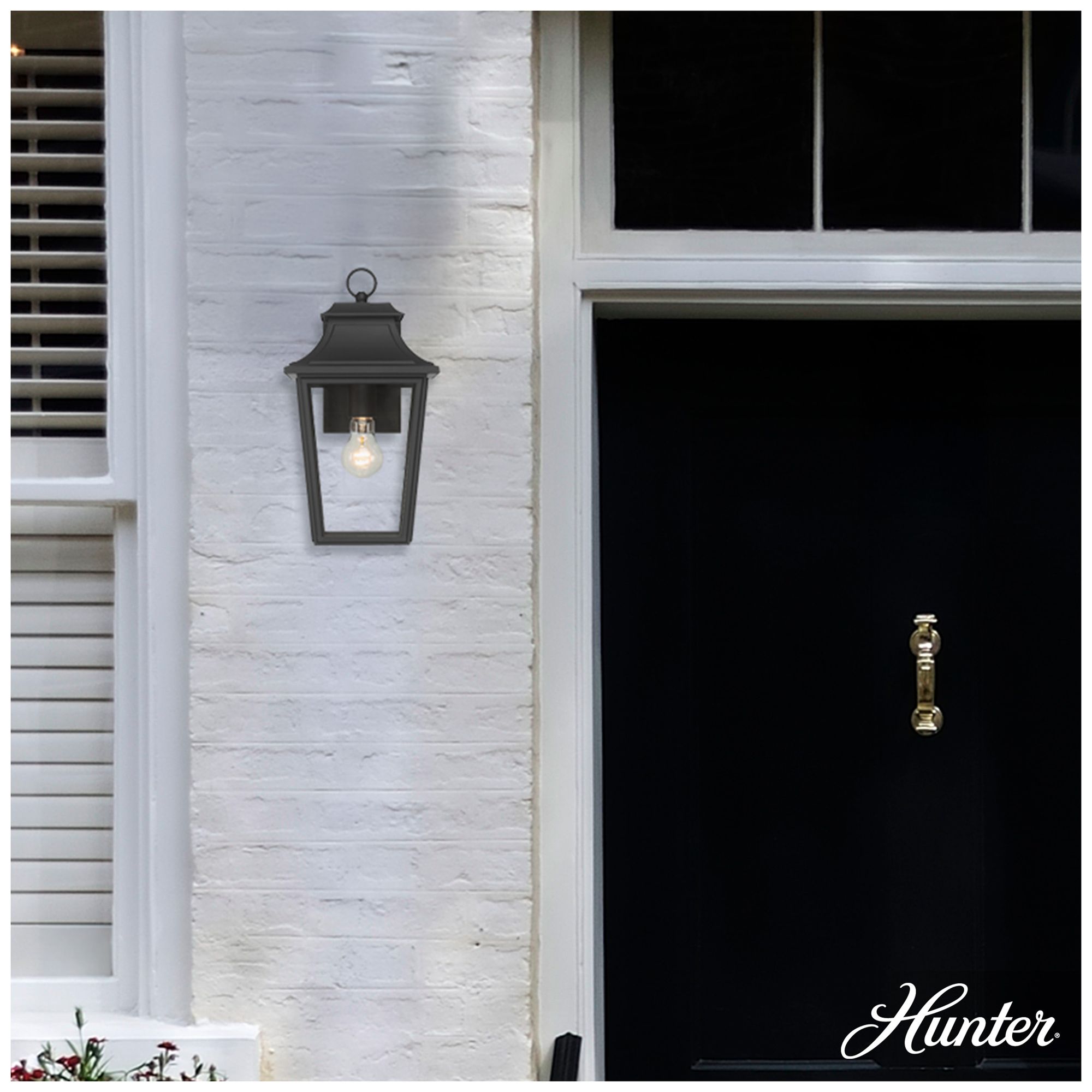 Image 3 Hunter Spring Cove Matte Black Outdoor 1 Light Medium 15 Inch Wall Light more views