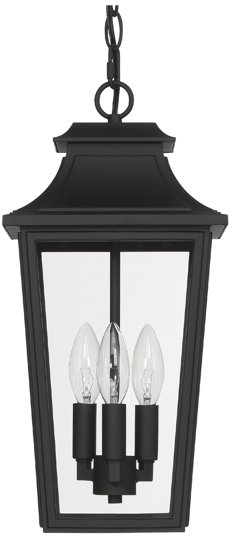Image 2 Hunter Spring Cove Matte Black Outdoor 3 Light Large 17 Inch Pendant