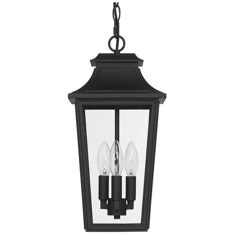 Image 2 Hunter Spring Cove Matte Black Outdoor 3 Light Large 17 Inch Pendant