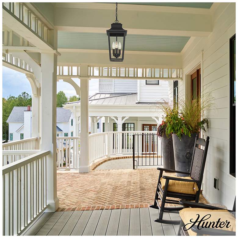 Image 4 Hunter Spring Cove Matte Black Outdoor 3 Light Large 17 Inch Pendant more views