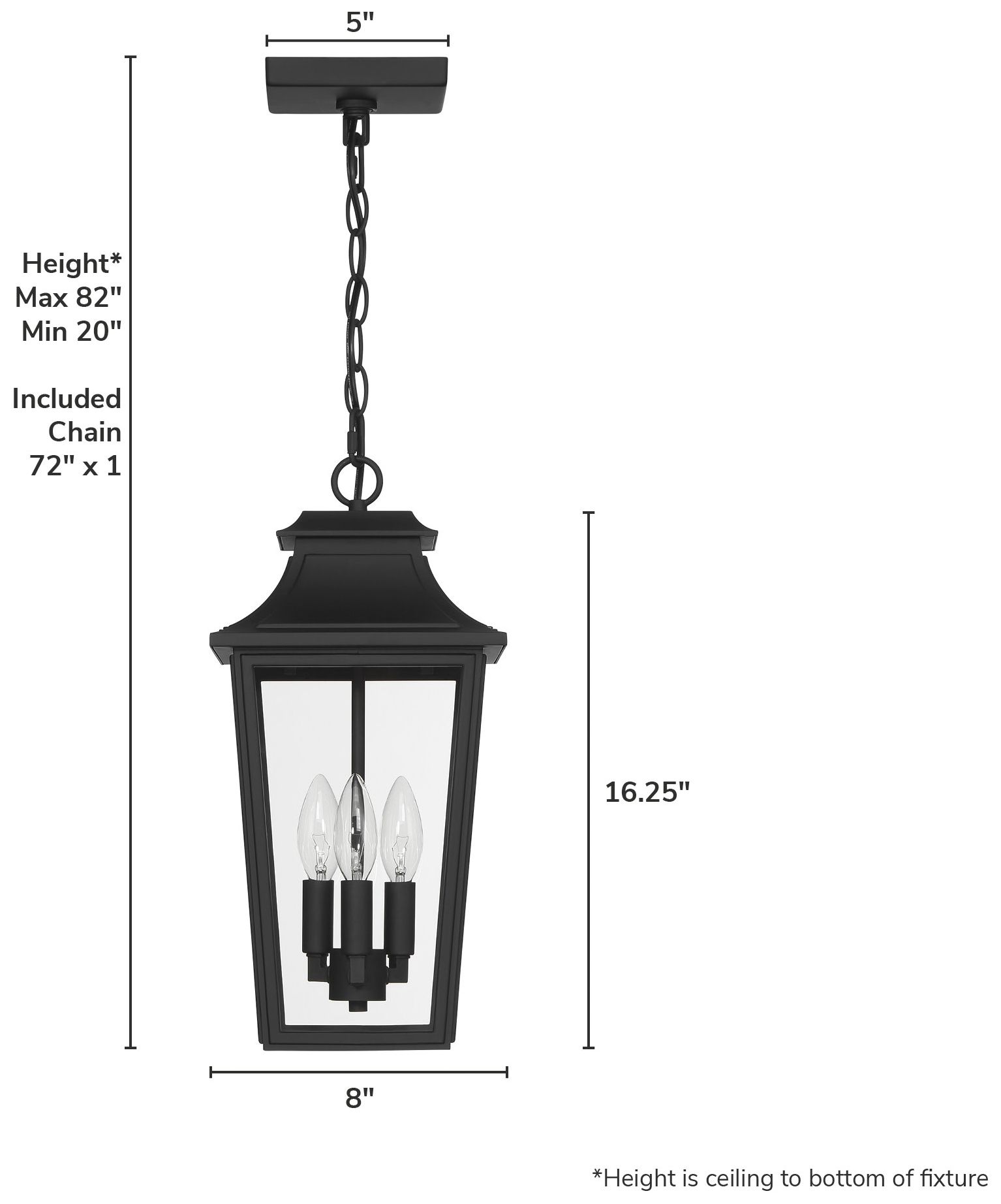 Image 6 Hunter Spring Cove Matte Black Outdoor 3 Light Large 17 Inch Pendant more views
