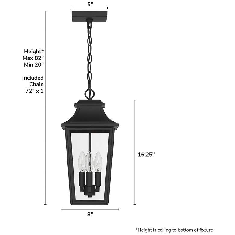 Image 6 Hunter Spring Cove Matte Black Outdoor 3 Light Large 17 Inch Pendant more views