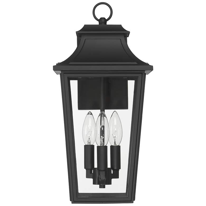 Image 1 Hunter Spring Cove Matte Black Outdoor 3 Light Large 17 Inch Wall Light