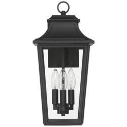 Hunter Spring Cove Matte Black Outdoor 3 Light Large 17 Inch Wall Light